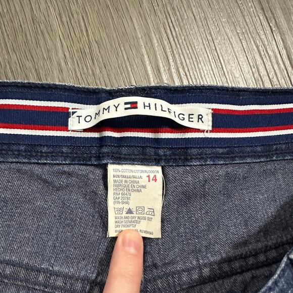 Vintage Tommy Hilfiger Dark Wash High Rise Cropped Denim Straight‎ Jeans Size 14 - Picture 6 of 9